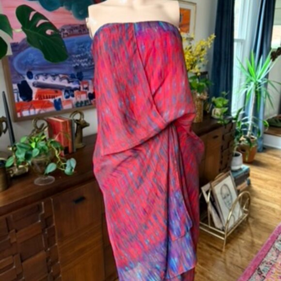 Vintage 80s Rubbermaid Productions Iridescent Strapless Dress - Picture 5 of 5